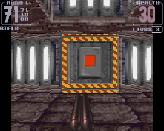 Fears (Amiga CD32) screenshot: Pushing the button ends the level, just like in Doom.