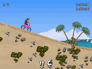 Turbo Grannies (Android) screenshot: At the Florida beach