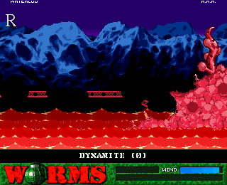 Worms (Amiga CD32) screenshot: Instant replay.