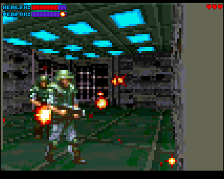 Gloom (Amiga CD32) screenshot: Fullscreen view.
