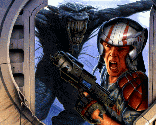 Alien Breed 3D (Amiga CD32) screenshot: Title screen.