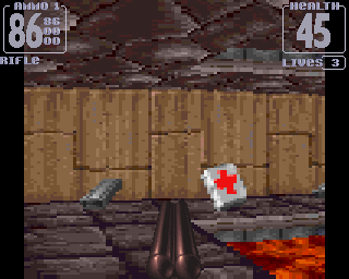 Fears (Amiga CD32) screenshot: Health pack ahead.