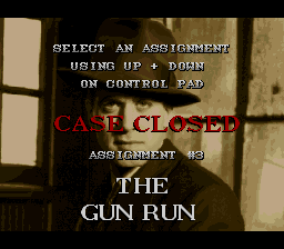 The Untouchables (SNES) screenshot: Case Closed (assignment clear).
