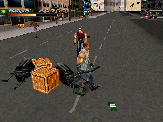 Fighting Force (PlayStation) screenshot: Level 2: Out on the street again
