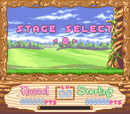 Araiguma Rascal (SNES) screenshot: Stage select.