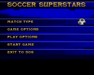 Soccer Superstars (Amiga CD32) screenshot: The main menu.