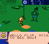 Maya the Bee: Garden Adventures (Game Boy Color) screenshot: Meeting Flip, the grasshopper
