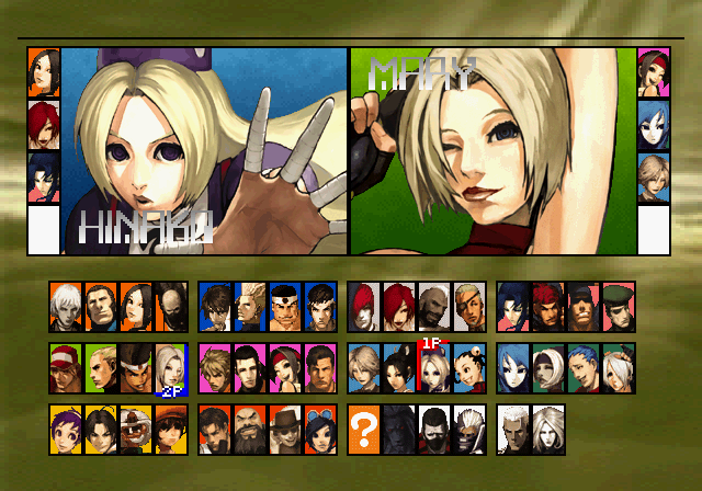 The King of Fighters 2001 (PlayStation 2) screenshot: Character selection.