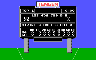R.B.I. Baseball 2 (DOS) screenshot: Top of the 1st (EGA)