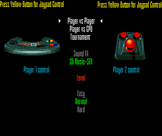 Dangerous Streets (Amiga CD32) screenshot: Main menu.