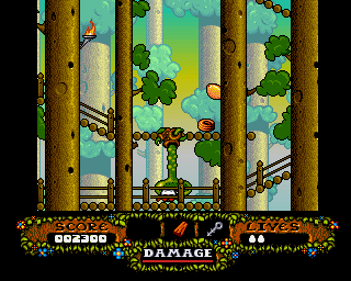 The Big 6 (Amiga CD32) screenshot: Fantastic Dizzy AGA: Caught by an evil plant.