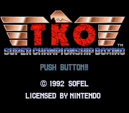 TKO Super Championship Boxing (SNES) screenshot: Title screen