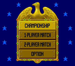 TKO Super Championship Boxing (SNES) screenshot: Main menu