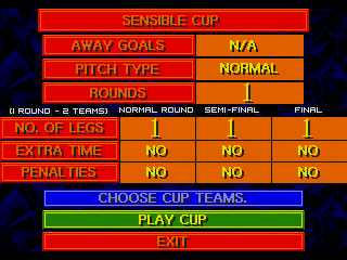 Championship Soccer '94 (SEGA CD) screenshot: Setting up the cup