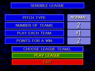 Championship Soccer '94 (SEGA CD) screenshot: The league menu