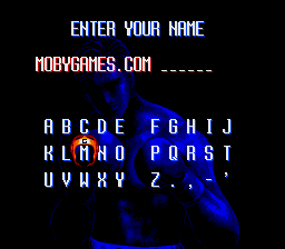 TKO Super Championship Boxing (SNES) screenshot: Entering a name