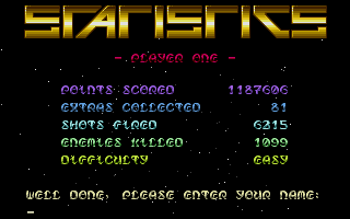 Lethal Xcess: Wings of Death II (Atari ST) screenshot: Name entry