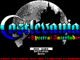 Castlevania: Spectral Interlude (ZX Spectrum) screenshot: Title screen.