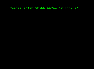 Frog! (Commodore PET/CBM) screenshot: Difficulty options