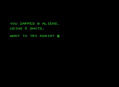 Aliens! (Commodore PET/CBM) screenshot: gameplay stats