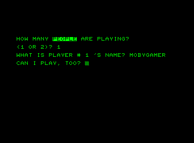 Bonzo! (Commodore PET/CBM) screenshot: Game settings input