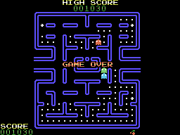 DacMan (ColecoVision) screenshot: I lost my last life. Game over.