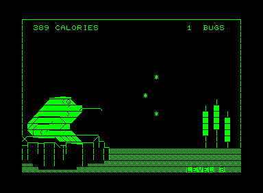 Frog! (Commodore PET/CBM) screenshot: there goes the tongue
