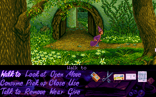 Simon the Sorcerer (Amiga CD32) screenshot: Leaving town.