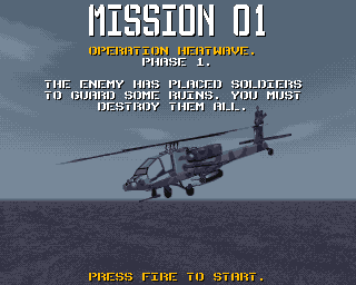 Seek and Destroy (Amiga CD32) screenshot: Mission 1 briefing.