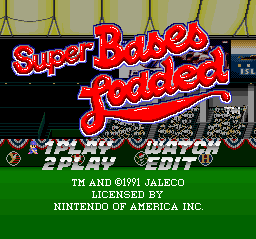 Super Bases Loaded (SNES) screenshot: Title screen