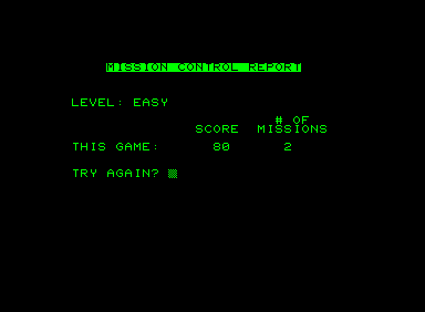 Rescue! (Commodore PET/CBM) screenshot: Statistics