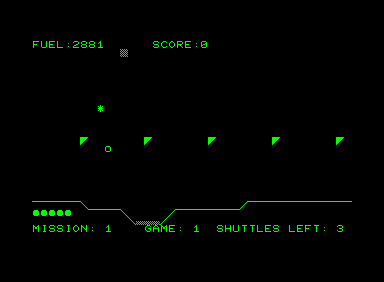 Rescue! (Commodore PET/CBM) screenshot: Past the barrier. A random Asterisk object has appeared. Those should be avoided as well
