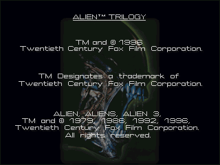 Alien Trilogy (SEGA Saturn) screenshot: Loading Screen (German PAL version).