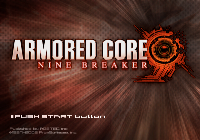 Armored Core: Nine Breaker (PlayStation 2) screenshot: Title screen.