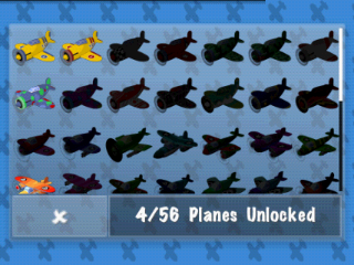 MiniSquadron (Android) screenshot: 56 planes are available, although I have only unlocked a few