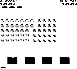 High Resolution Invaders (ZX81) screenshot: Starting out