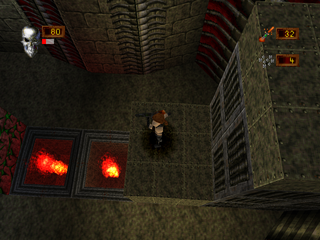 Ian Livingstone's Deathtrap Dungeon (PlayStation) screenshot: Fire pits
