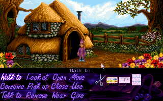 Simon the Sorcerer (Amiga CD32) screenshot: Exploring the area around my home.