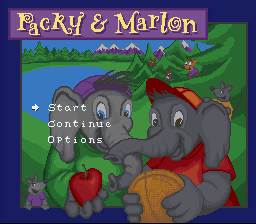 Packy & Marlon (SNES) screenshot: Main menu