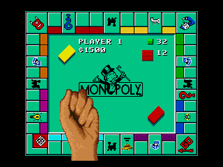 Monopoly (Genesis) screenshot: Rolling the dice.