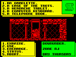 Thing! (ZX Spectrum) screenshot: Kiosk Z:<br> Help!