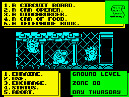 Thing! (ZX Spectrum) screenshot: Kiosk M:<br> Cornered.