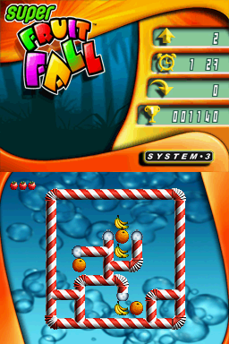Super Fruitfall (Nintendo DS) screenshot: Level 2 (arcade mode)