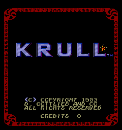 Krull (Arcade) screenshot: Title screen