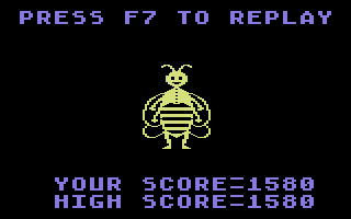 Chatterbee (Commodore 64) screenshot: End of game