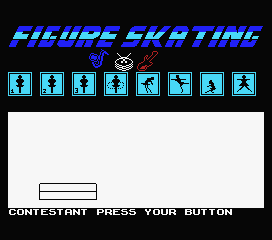 The Games: Winter Edition (MSX) screenshot: In figure skating, select your music.
