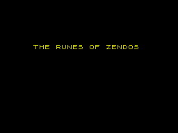 The Runes of Zendos (ZX Spectrum) screenshot: Loading title.