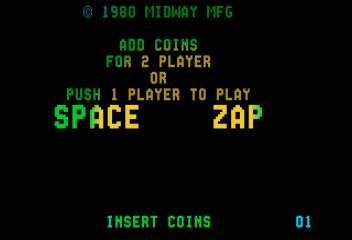 Space Zap (Arcade) screenshot: Title screen