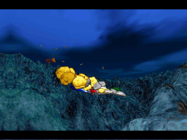 Stargunner (DOS) screenshot: "Crashing" under-water.