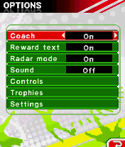 Real Soccer 2009 (J2ME) screenshot: Some options you can alter.